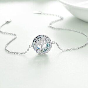 Elegant  Blue-Tree Crystal Charm Anklets Foot Jewelry for Women